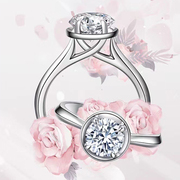 白18k金钻石(金钻石，)戒指20分30分50分钻戒女求定结婚四爪显钻