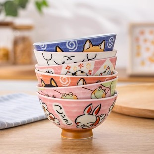 日本进口美浓烧个人专用陶，瓷碗招福招财猫，碗达摩日式餐具瓷器