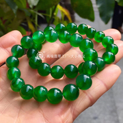 大小珠宝高冰帝王，绿翡翠珠子手链尺寸，11.5mm老坑种满绿翡翠珠子