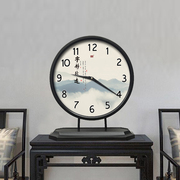承沁座钟客厅钟表简约新中式，静音家用时钟金属圆形创意个性石英钟