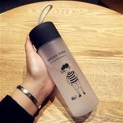 简约磨砂水瓶女男学生，水杯韩版原宿创意可爱便携喝水塑料杯茶杯子