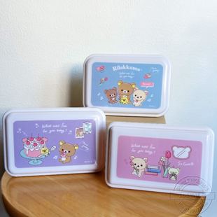 日本购回san-x角落生物轻松熊可爱(熊可爱)微波塑料饭盒餐具便当盒双层