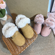 宝宝雪地靴兔毛冬季软底防滑1一3岁女童面包鞋加绒加厚婴幼儿棉鞋