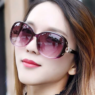2024偏光太阳镜女士韩版明星，时尚潮圆脸大框镶钻墨镜网红眼镜