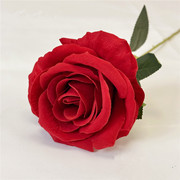 红玫瑰花仿真花干花束单支拍照直播情人节花客厅餐桌摆设装饰假花