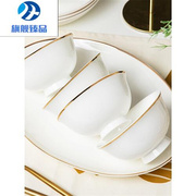 高档德梵蒂碗碟套装，家用景德镇骨瓷碗筷陶瓷器，56头套碗盘子中式
