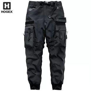 hogex伞兵工装裤男春秋季宽松束脚休闲裤，潮牌ins痞帅机能风多袋裤
