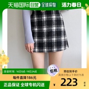 日本直邮heather女士秋冬款格纹迷你短裙时尚，修身款式显瘦设计