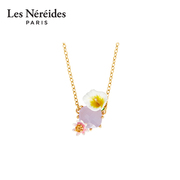 Les Nereides莫奈花园系列项链锁骨链  睡莲与海芋粉星钻 设计感
