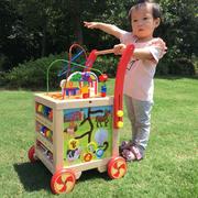 高档婴儿学步手推车宝宝，多功能助步车可调速防侧翻7-24个月木制玩