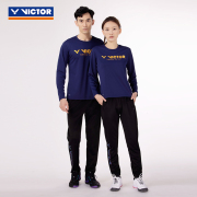 威克多victor胜利羽毛球，服针织圆领长袖t恤团购t-35100