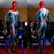 PS4超速蜘蛛侠Cosplay3D印花连体紧身衣万圣节角色扮演服装