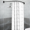 弧形浴帘杆u形可伸缩杆免打孔L型浴帘杆304不锈钢浴室撑杆卫生间