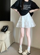 大肥锐胖MM 2024夏季高腰蓬蓬设计A字短裙
