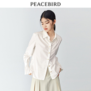 太平鸟女装风琴袖设计感长袖，衬衫春季女白衬衫内搭上衣a8cad1397