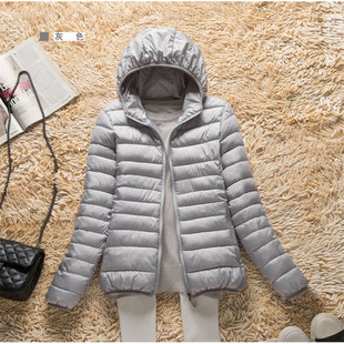 反季清仓2023新款轻便轻薄羽绒棉服女短款韩版大码修身显瘦连帽外