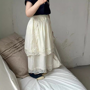 女童花边裙裤2024夏季韩版儿童蕾丝雪纺假两件裙裤长裤洋气潮