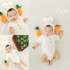 宝宝拍照服装小兔子拔萝卜主题新生儿，满月百天照服饰婴儿摄影道具
