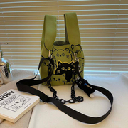 日系猫咪针织包可爱卡通单肩手提包简约大容量学生出游度假斜挎包