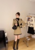 羽绒小香蝴蝶结套装女2023年秋冬法式韩系高级感短外套两件套