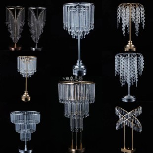 婚庆道具水晶桌花器，亚克力路引婚礼堂，冰条烛台灯铁艺摆件装饰