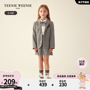 teenieweeniekids小熊童装，女童23年秋季英伦，西装外套百褶裙套装