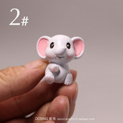 卡通可爱Q版 大象 小象 树脂模型摆件玩偶玩具手办饰品小动物