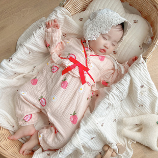 idea婴童装女童可爱纯棉连体衣春秋婴幼，儿女宝宝洋气时髦哈衣