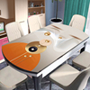 椭圆形餐桌垫可折叠餐桌桌布pvc软玻璃防水防油耐高温免洗水晶板