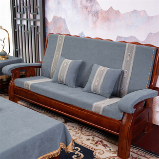 红木沙发垫坐垫四季通用老式实木垫子防滑加厚新中式直排靠背一体
