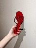 超美~~红色性感，高跟凉鞋女款2024年浅口单鞋高跟露趾拖鞋外穿
