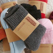保暖兔羊毛袜子加厚毛圈袜冬季中筒袜纯色超厚女士多色兔毛袜