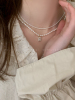 复古天然珍珠锆石叠戴项链女轻奢小众高级感颈链赫本风气质锁骨链
