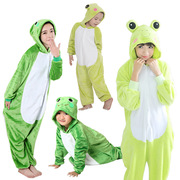 儿童青蛙演出服卡通动物，连体睡衣男女情侣青蛙，亲子装万圣节秋冬厚