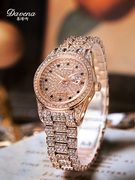 蒂玮娜手表61669时尚精致满天星奢华水钻石英机芯日历女士时装表