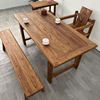 老榆木茶桌复古禅意木桌，家用民宿餐桌，简约中式茶台风化门板实木桌