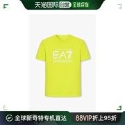 香港直邮Emporio Armani阿玛尼男士T恤黄色字母图标圆领透气