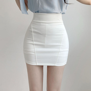 白色包臀半身裙女2024春夏修身高腰短裙显瘦弹力职业ol一步裙