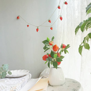 仿真草莓藤条可爱少女心假花水果，串装饰绢花，室内壁挂花卉卧室摆设
