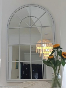 假窗户装饰镜框欧式复古铁艺假窗镜壁饰圆弧窗户餐厅挂饰壁景客厅