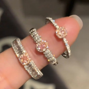 气质小众设计锆石套装女轻奢指环简约百搭个性戒子时尚开口戒指
