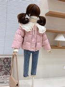 品牌童装2021冬季女童，甜美荷叶边娃娃，领面包服棉服棉衣两件套
