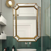 美式轻奢浴室镜壁挂卫生间梳妆镜，酒店ktv装饰镜子，立体欧式卫浴镜