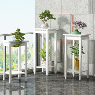 白色花架层架室内摆件花台客厅置物架落地式实木阳台绿萝花盆架子
