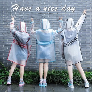 时尚潮流雨衣韩版tpu外套，风衣成人男女加厚户外旅游学生徒步雨披