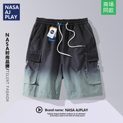 NASA渐变色工装短裤男款夏季潮流青少年帅气百搭宽松运动裤子