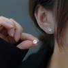 S999纯银针雪花耳钉2023年养耳洞耳环小巧气质高级感耳饰耳夹