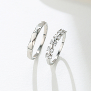 Special银饰为爱加冕情侣对戒925纯银戒指女小众闭口设计刻字礼物