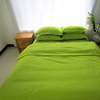 旅店床上用品四件套纯色被罩，单色客栈纯黑色床单被套三件套秋冬款