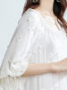 品牌白色真丝连衣裙夏季桑蚕丝中长款宽松刺绣长裙欧美大码裙